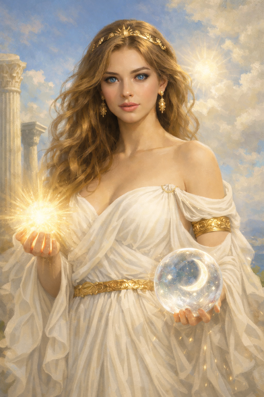 rendering of Greek goddess Theia