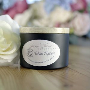 Photo of the White Marble Scented Candle from Theia's Apothecary